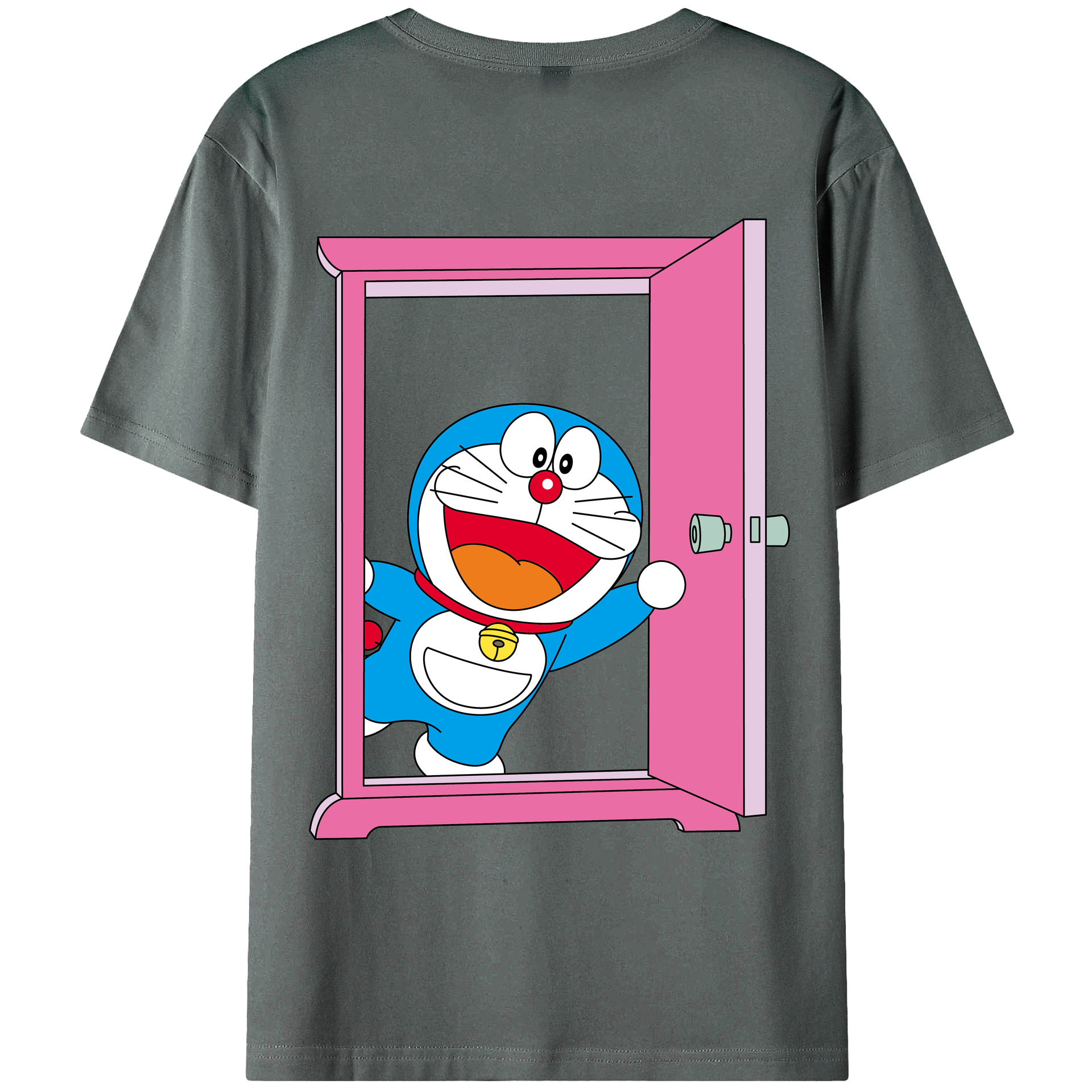 （画像用） ドラえもん Doraemon 綿100％ メンズ半袖Tシャツ（バックプリント） 通気性